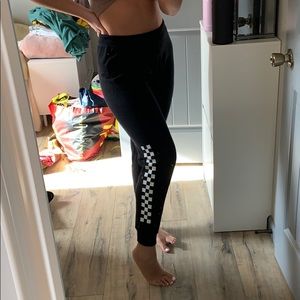 vans checkerboard sweatpants